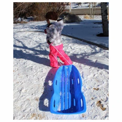 Red Xtreme Toboggan Snow Sled, Durable 48 Inch Plastic Construction