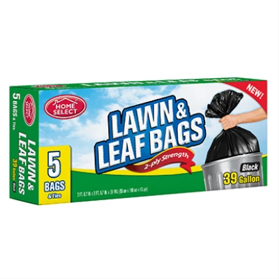 Lawn & Leaf Trash Bags, 2-Ply Strength, 39-Gallon, 5-Ct.