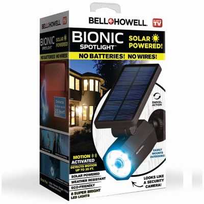 Bionic Solar LED Landscape Spotlight, Motion Sensor, Black