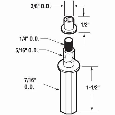 Bi-Fold Door Top Pivot, Alliance Doors, 7/16 In., 2-Pk.