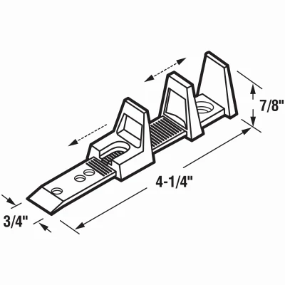 Self-Adjusting Bypass Sliding Door Bottom Guide, 2-Pk.