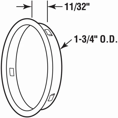 Mortise Pulls For Bypass Sliding Closet Doors, Antique Brass Finish, 1-3/4 In. Diameter, 2-Pk.