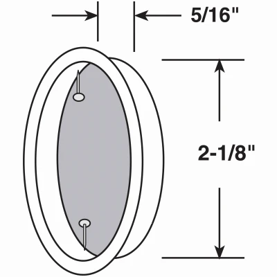 Mortise Pulls For Bypass Sliding Closet Doors, Bright Brass Plated Steel, 2-1/8 In. Round, 2-Pk.