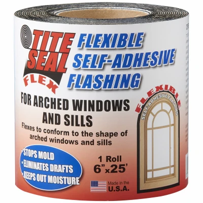 Tite Seal Window & Door Flashing, Flexible, Self-Adhesive, Waterproof, 6-In. x 25-Ft.