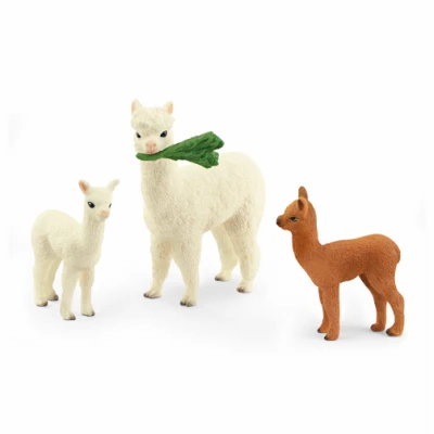 Four Piece Alpaca Toy Animal Figure Set for Ages Three and Up