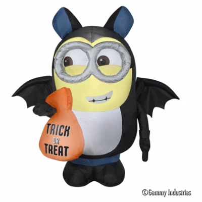 Halloween Despicable Me Dave in Bat Costume Inflatable Lawn Decoration, Lighted, 3.5 Ft.