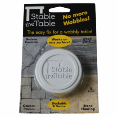 Table Wobble Fixer, White, Round, 4-Pk.