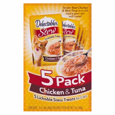 Lickable Stew Treats for Cats, Chicken & Tuna, 1.4 oz. Each, 5-Pk.