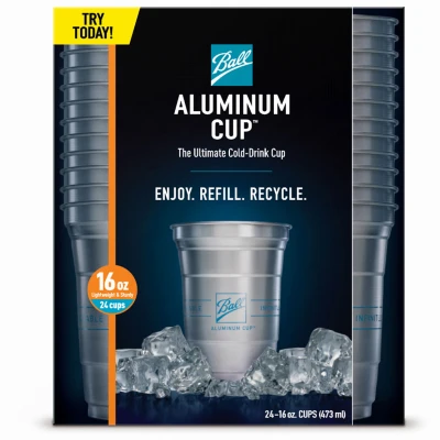 Aluminum Cold-Drink Cups, 16-oz., 24-Pk.