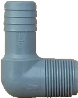 Pipe Insert Elbow, Plastic, 1-1/2 x 1-1/2 In. MIP