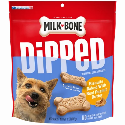 Dipped Dog Biscuits Baked With Real Peanut Butter, 32-oz.