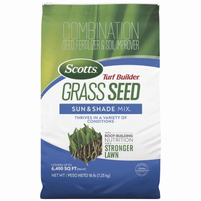 Turf Builder Grass Seed Sun & Shade Mix, 16 Lbs., Covers 2,1130 Sq. Ft.
