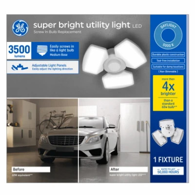 Led Super Bright Utility Light Fixture With 3 Adjustable Panels, 3500 Lumens, 35 Watt