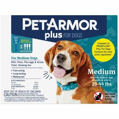 Flea and Tick Protection For Medium Dogs 23-44-Lbs., 3-Month Supply