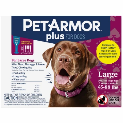 Flea and Tick Protection For Large Dogs 45-88-Lbs., 3-Month Supply