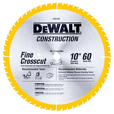 Carbide-Tipped Circular Saw Blade 60-Tooth x 10 In.