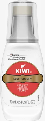 Scuff Cover Liquid Shoe Polish, White, 2.5-ounce For Deep Scuff Repair