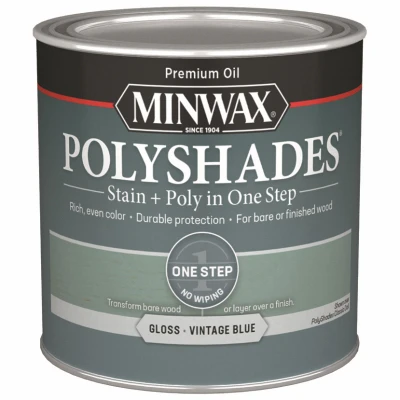 Polyshades Stain & Poly Finish, Gloss Vintage Blue, 1/2 Pt.