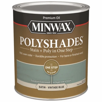 Polyshades Stain & Poly Finish, Satin Vintage Blue, Qt.