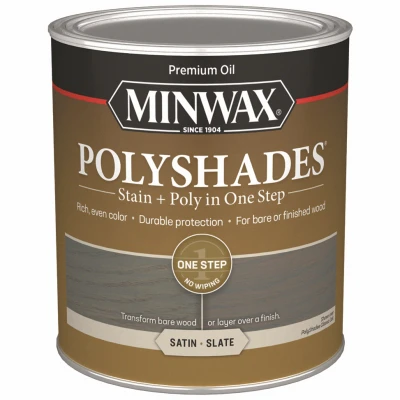 Polyshades Stain & Poly Finish, Satin Slate, Qt.