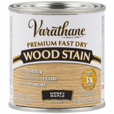 Fast Dry Interior Wood Stain, Oil Base, Honey Maple, 1/2 Pt.