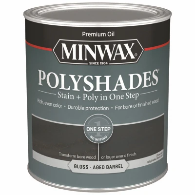 Polyshades Stain & Poly Finish, Gloss Aged Barrell, Qt.