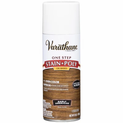 Stain & Polyurethane, Oil-Based, Early American, 12-Oz.
