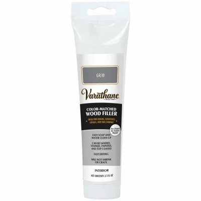 Gray Wood Filler, 3.5 Oz - Quick Drying, No Shrinkage, Easy Cleanup