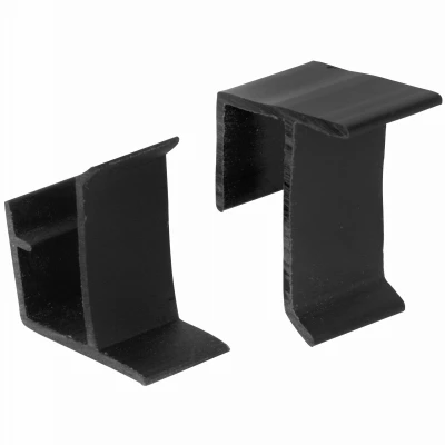 Window Screen Frame Holder, Top and Bottom, Black, Vinyl, 2-Sets