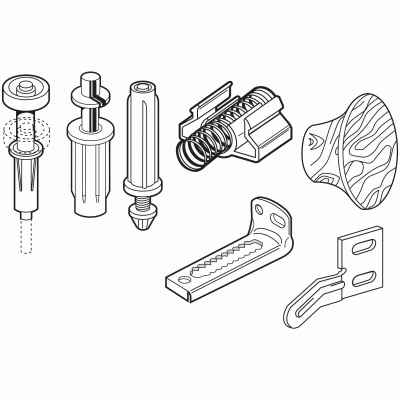 Bi-Fold Door Repair Kit, For 7/8 In. Wide Track, Used with 3/8 In.