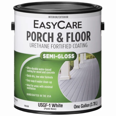 Exterior Porch & Floor Coating, Urethane Fortified, White Pastel Base Semi-Gloss, 1 Gallon