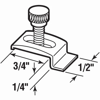 Storm Door Panel Clip with Screws, Aluminum, 1/4 In., 8-Pk.
