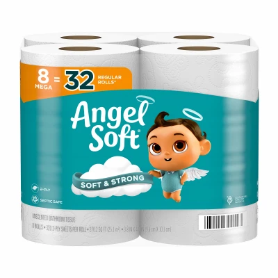 2-Ply Bath Tissue, 320 Sheets Per Mega Roll, 8-Roll Pack