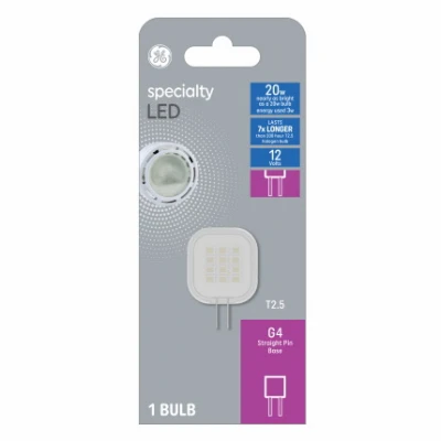 Specialty LED Light Bulb, T2.5, G4 2-Pin Base, 320 Lumens, 3 Watt