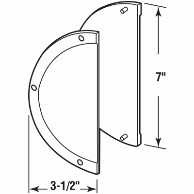 Sliding Door Screen Shield, Black Plastic
