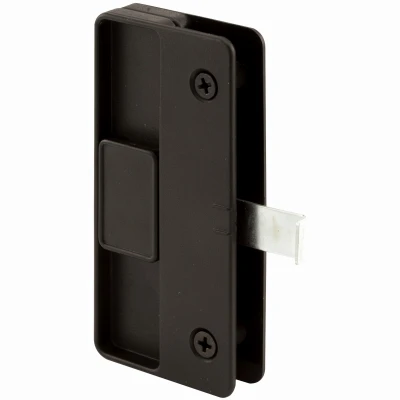 Sliding Screen Door Latch and Pull, 3 In. Hole Center, Black Plastic