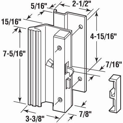 Aluminum Patio Latch Handle Low Profile Low Base Durable Construction