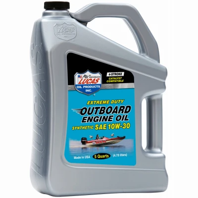 Sae 10w-30 Synthetic 4-stroke Outboard Engine Oil, 5 Quarts - Lucas Oil