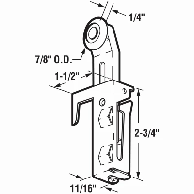 Panel Wardrobe Door Roller Assembly, Acme, 7/8 In., 2-Pk.