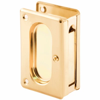 Pocket Door Passage Pull, Polished Brass, 3-3/4 In.