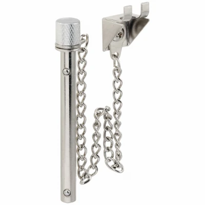 Sliding Patio Door Pin Lock with Retaining Ball, 2-9/16 In., Steel Pin