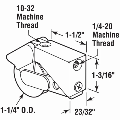 1-1/4 In. Steel Ball Bearing Sliding Roller Assembly for Fleetwood