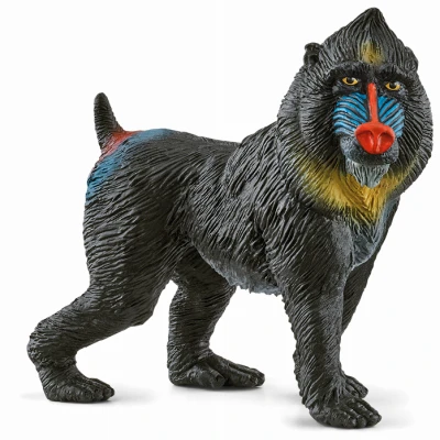 Mandrill Toy Animal Figure, Black Multi, Ages 3 And Up, Model 14856