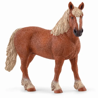 Belgian Draft Horse Toy Animal Figure, Brown & White, Ages 3 & Up