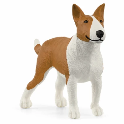 Bull Terrier Toy Animal Figure Brown and White for Ages Three and Up
