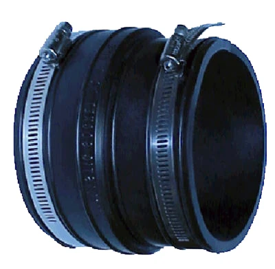 Pipe Fitting, Clay Pipe Flexible Coupling, 4 x 4 In.