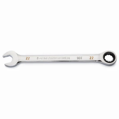 Combination Ratcheting Wrench, 90-Tooth, 12-Point, 22 mm
