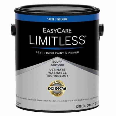 Limitless Interior Paint & Primer, White Satin Acrylic Latex, 1 Gallon