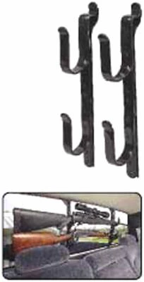 Car Gun Rack, Black Metal, 9 to 14 In.