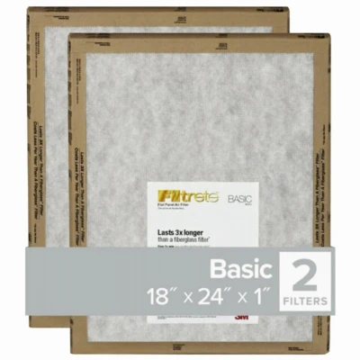 18x24 x 1 In. Flat Panel Air Filter, 2-Pk.